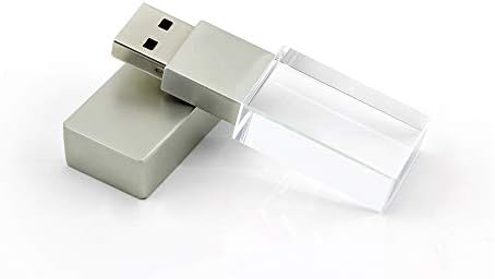USB 2.0 Flash Drive 32G Transparent Crystal Design Thumb Drives Memory Stick (32G, Silver)