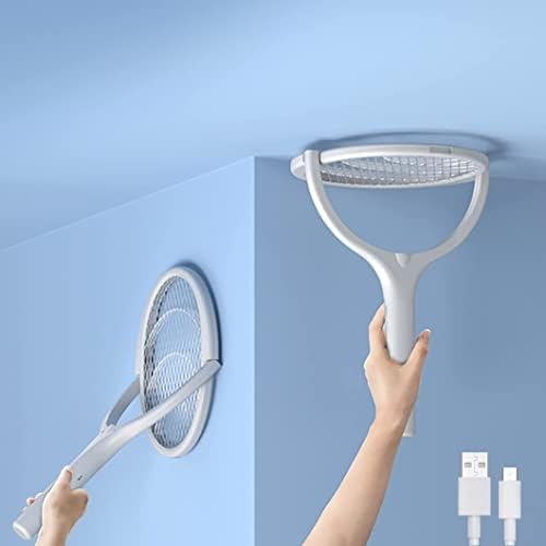 ZERIFAM Electric Fly Swatter, Rotatable Indoor Bug Zapper Racket, USBC