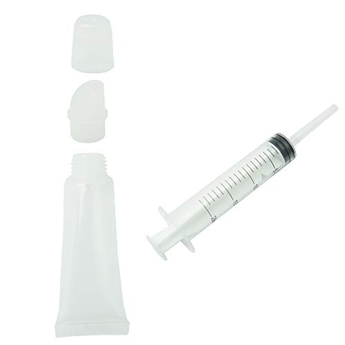 SUBANG 50 Pieces 10ml Empty Tubes Lip Empty Lip Gloss Containers with 2 Pieces 20ml Plastic Syringe Dispensing for DIY Lip Gloss Balm Cosmetic