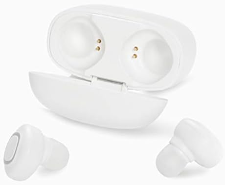 ZJE Bluetooth 5.0 Headset, Wireless Earpiece In-Ear Sports Earbuds HD Stereo In-Ear Earphones Microphone Noise Cancelling Headset for iPhone, iPad, Samsung, Huawei, Mobile Phone (White)