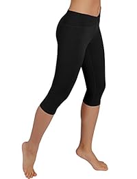 Capris de yoga ODODOS Power Flex V en la parte delantera, polainas de yoga sin entrenamiento para correr en el gimnasio