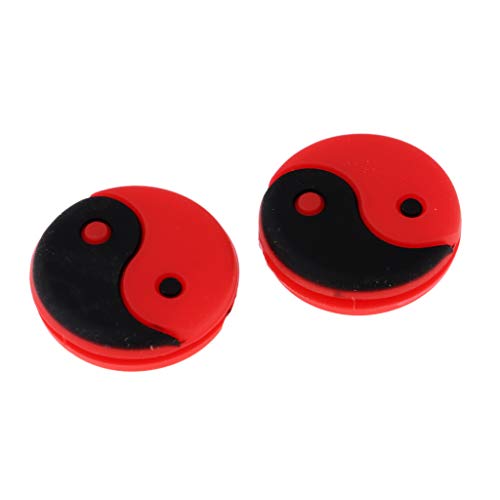 LEIPUPA 2 Pack Tennis Racket Vibration Dampener - Easy Use & Durable - Red Black