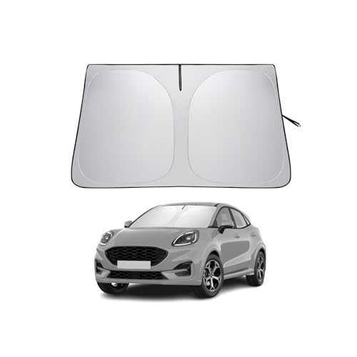 LANTU Windshield Sunshade for Ford Puma MK2 2020-2026 Foldable Sun Visor Protection with Storage Pocket Blocks UV Rays Sun Umbrella