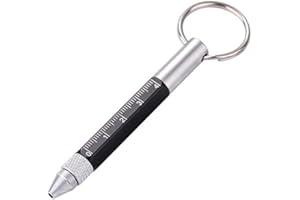 6-in-1 Key Ring Pen Practical Keychain Stylus Multifunctional Ballpoint Pen Durable Scale Key Pen Professional Process