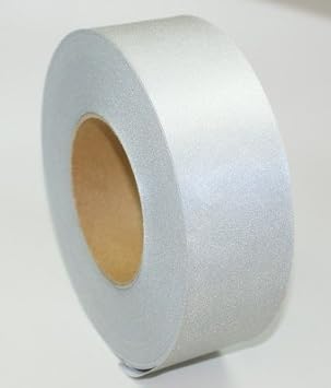 1m Reflektierendes Band / Reflektorband 50mm breit - silber - zum Aufnähen