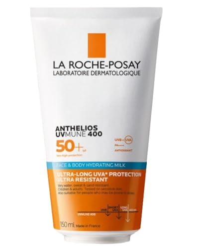 Anthelios UVMune 400 SPF50+, Hydratisierende Gesichts- und Körpermilch, Mit Mexoryl 400 für ultra-langwelligen UVA-Schutz, Von Dermatologen empfohlen, 150 ml