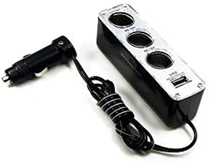 3 in 1 cigarette lighter adapter 37cm Car Cigarette Lighter Adapter, 12V-24v Power Charger, 3-Way Socket  Splitter, Female Plug, Extension Cable with Plug
