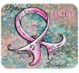Breast Cancer Awareness Pink Ribbon Cloth Cover Rectangle Mouse Pad 9.84''x7.87''