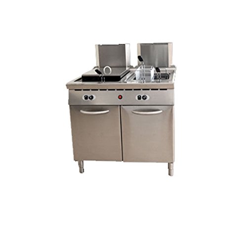 Freidora a gas, 2 Senos 18 + 18 LT. Compartimiento neutro con ...