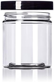Tall 8 Ounce Clear Single Wall PET Plastic Jar (1 Pack)