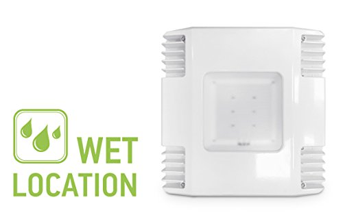 ASD LED Canopy Light 150W, 16056 Lumens, 15″ x 15″, IP 65, Flat Lens DLC Listed, 4000K, WHITE