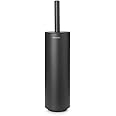 Brabantia Mindset Toilet Brush & Holder (Mineral Infinite Gray) Silicone Toilet Bowl Rim Cleaner, Wall Mountable, Discrete Holder, Removable Inner Holder