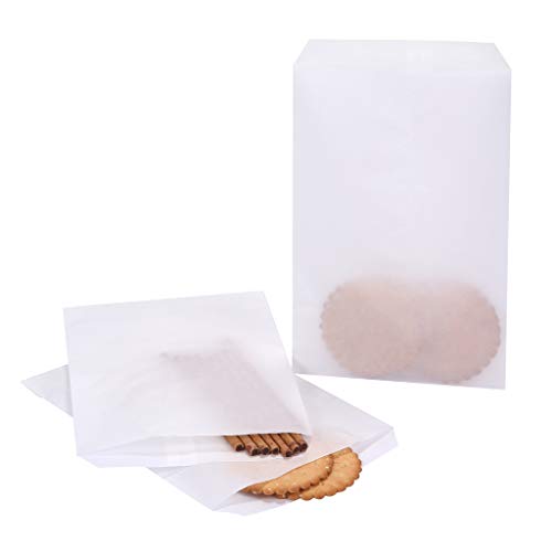 Flat Glassine Waxed Paper Party Favors Bags 6x9 for Cookies Candy Snacks Sandwiches Popcorn Bakery Birthday Christmas Gifts, Pack of 100 by Quotidian (6'' x 9'') - Thumbnail 3