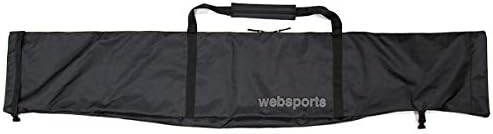 Websports オリジナル シングル スキーケース Single Ski Case ブラック スキー1組収納可能 1台入封筒型 2辺ファスナー全開 1cmまで スキーバッグ C1