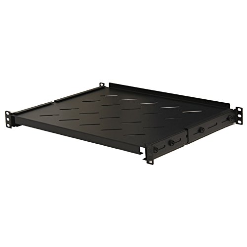 Navepoint Fixed Rack Vented Server Shelf 1U 19" 4 post Rack Mount Adjustable from 14 - 23"