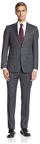 Bruno Piatelli Men's 2 Button Stripe Suit, Grey, 42R