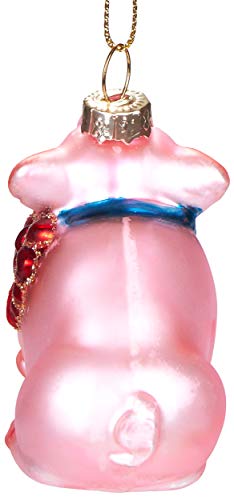 Grappige kerstbal: Geluksvarken met Strik - ca. 6,5 cm - Afbeelding 5