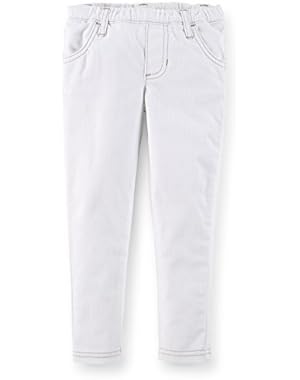 Baby Girls' Stretch Twill Jeggings - Ivory - 6 Months