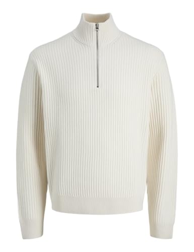 JACK & JONES Jcogrid Knit Half Zip, Crudo, XL para Hombre