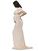 JustVH Women's Off Shoulder Ruffles Maternity Slim Fit Gown Maxi Photography Dress