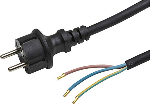 Meister cavo 5 m, H05RR-F 3 G1,5, Nero, 7434520