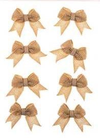 Burlap Self Adhesive Mini Bow Stickers