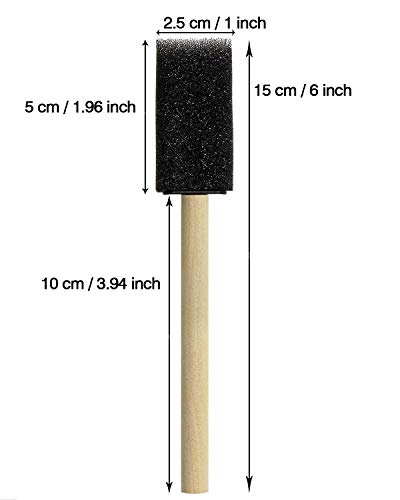 Tupalizy 1 Inch Sponge Brushes for Kids Painting DIY Crafts Foam Paint Brush with Wooden Handles for Staining Stencils Art Project Decoupage Acrylics Varnishes Enamel Wood Smooth Surface (5PCS)