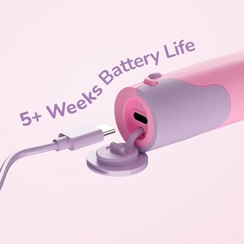 ORDO Sonic Squishmallows Kids Electric Toothbrush – Rechargeable, 3 Brushing Modes, 2-Min Timer, 5+ Weeks Battery, 2 Brush Heads Included, Gift for Children Ages 4+, Patty