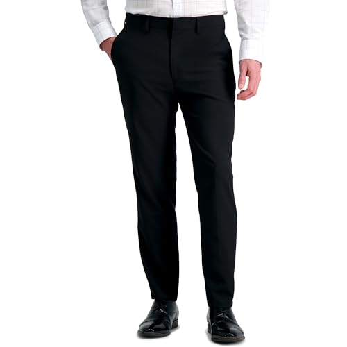Haggar Men’s Smart Wash Performance Suit Separate Slim Fit Pant, Black, 36W x 30L US