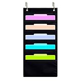 ZKOO Hanging File Folder Holder Cascading Fabric Organizer, Home School Office Classroom Filing Storage (5 pocket)