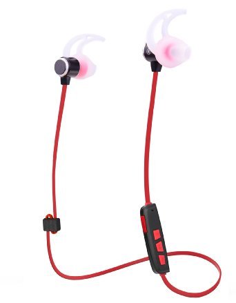 Bluetooth Headset, Basstyle Wireless Bluetooth Headphones 4.1 with Microphone Sporty Earphone In-ear w/ Magnet Attraction Earbuds for Apple iPhone iPod iPad iMac Macbook and Android (TB-1019CF Red)
