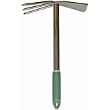 Yard Butler Terra Tiller All Steel 15" Tilling Weeding Loosening Cultivating Digging and Chopping Garden Hand Tool Three Thick Prongs And Heavy Duty Chopping Blade With Welded Handle - TT-4T