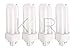 KOR (Pack of 4) 26 Watt Triple Tube - GX24Q-3 (4 Pin) Base -3500K White - CFL Light Bulb - Replaces Sylvania 20881 CF26DT/E/IN/835 - Philips 268243 PL-T 26W/35/4P/ALTO - GE 97616 F26TBX/835/A/ECO
