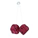 WINOMO 2.8 Inch Red Fuzzy Dice Auto Car Rearview Mirror Hanging Accessories for Car Decoration