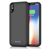 Battery Case for iPhone Xs/X/10, 6500mAh Portable Protective Charging Case for iPhone XS Rechargeable Extended Battery Pack Charger Compatible with Apple iPhone X/10 Power Bank Cover (5.8 inch), Black