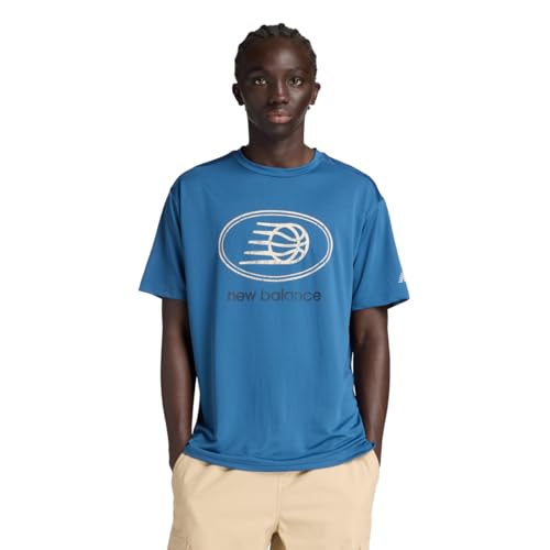 [ニューバランス] MT53615 メンズ バスケット 半袖Tシャツ 吸水速乾性 スポーツグラフィックトレーニングショートスリーブシャツ