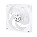 ARCTIC P12 PWM PST (White/Transparent) - Pressure-optimised 120 mm Fan with PWM and PST (PWM Sharing Technology), Fan Speed: 200-1800 RPM