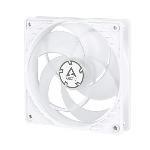 ARCTIC P12 PWM PST (White/Transparent) - Pressure-optimised 120 mm Fan with PWM and PST (PWM Sharing Technology), Fan Speed: 200-1800 RPM