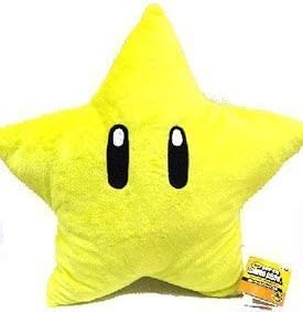 Super Mario Brothers Plush Star 11 Inch Yellow Starman Doll Toy