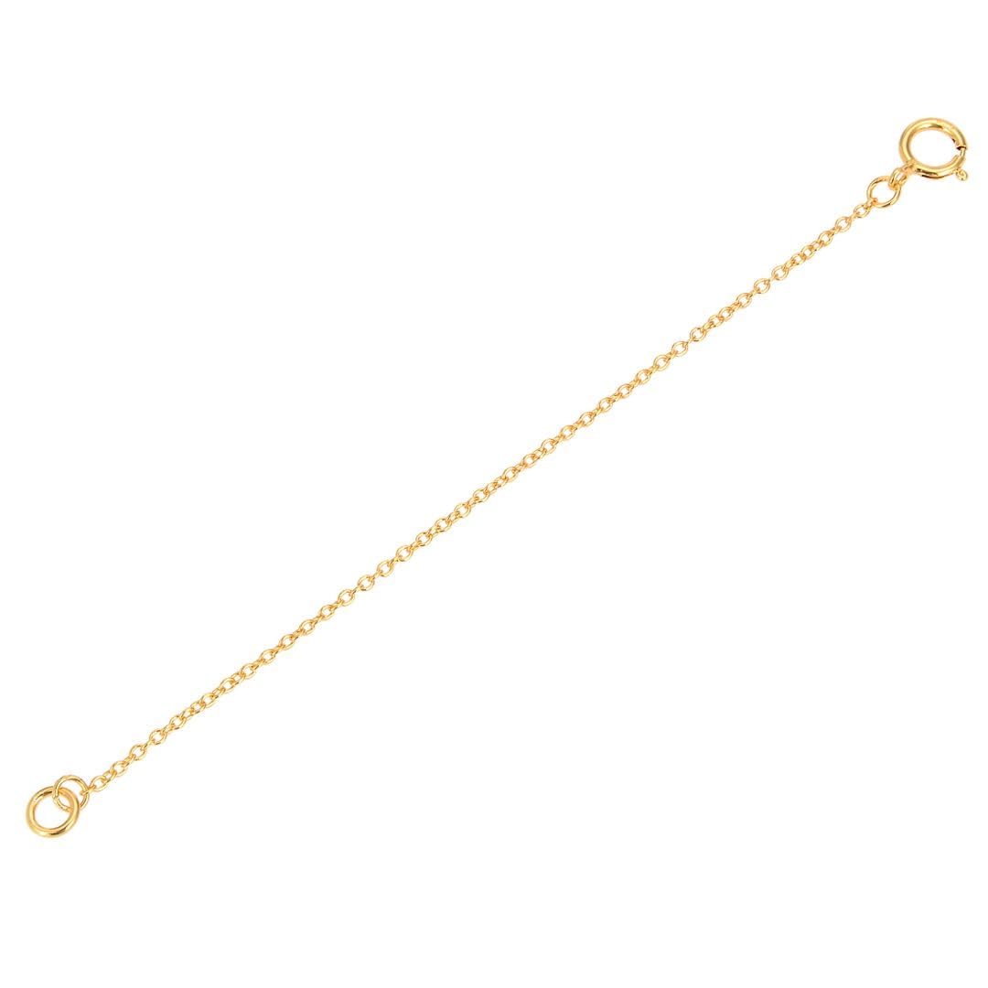 2pcs Adabele Real Yellow Gold Plated 925 Sterling Silver Chain Extender with Clasp 4 Inch Thin Strong Cable Chain Extension for Necklace Anklet Bracelet Jewelry Making SS288-4