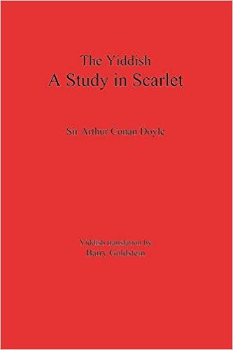 The Yiddish Study In Scarlet Sherlock Holmes S First Case Yiddish Edition Doyle Arthur Conan Goldstein Barry Amazon Com Books