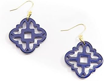 ZENZII Modern Mosaic Acrylic Resin Drop Dangle Earrings for Women Fashion Jewelry