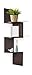 Adorn Home Essentials| Corner Zig Zag Wall Mount Shelves| 3-Tier, Walnut Finish