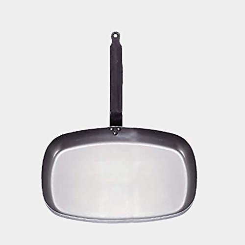 Click Here to See More Images De Buyer Professional 38 x 26 cm Carbone Plus White Iron Rectangular Fish Frypan 5550.38