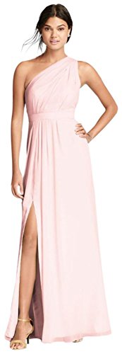 Long One Shoulder Crinkle Chiffon Bridesmaid Dress Style F18055 Petal |  Desertcart Guyana