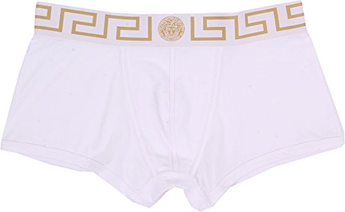 Versace Men s Iconic Boxer Brief with White and Gold Band White 1 Boxer Briefs 4/MD (US 32)