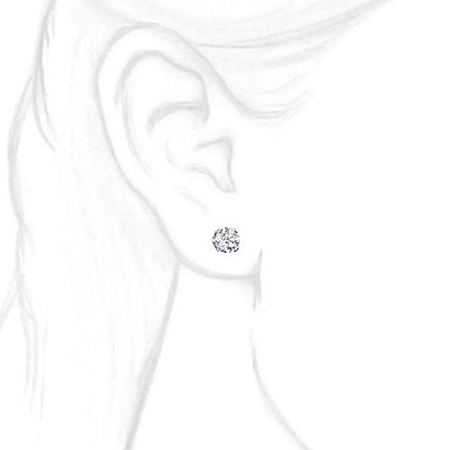 Trustmark White Gold 6mm Ice on Fire CZ Screw Back Stud Earrings - Thumbnail 2