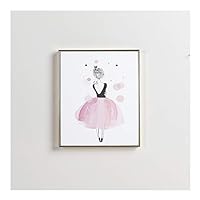 Sweet FanMuLin Pink Ballerina Dancer Girl Canvas Art Prints, Ballet Art Decor Painting, Kids Girls Room Decor, Wall Art Home Decor Artwork