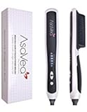AsaVea Hair Straightening Brush 2, Anti-scald Patented Design, Great Styler at Home, White/Black