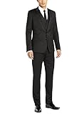 Gino Valentino Men's Two Button Jacket 3 Piece Flat Front Pants Vested Suit